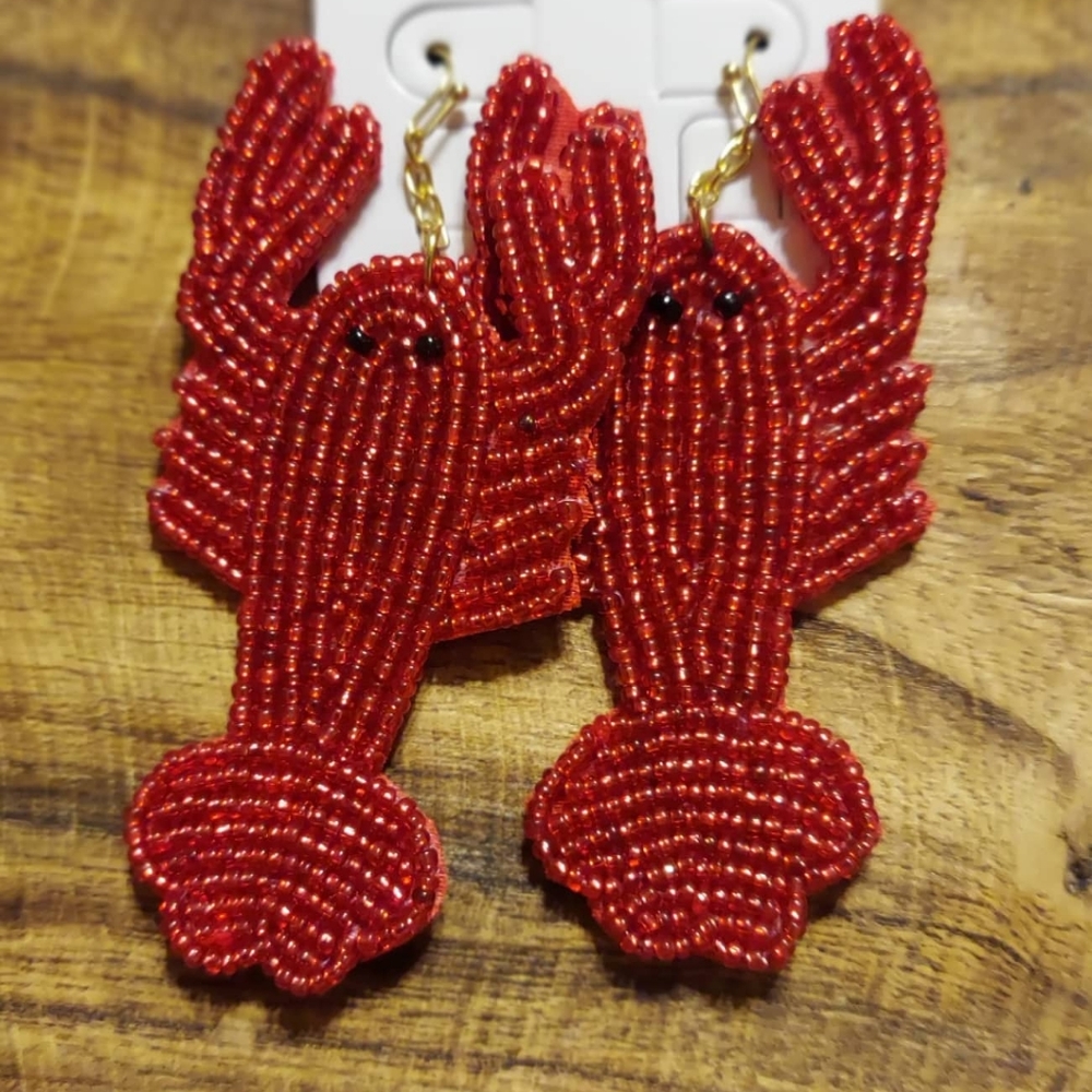 Crawfish Beaded Earrings